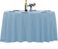 Ascoza 2pack 120 Inch Blue Mist Round Tablecloth in Washable Polyester Fabric for Wedding/Banquet/Restaurant/Parties-130GSM