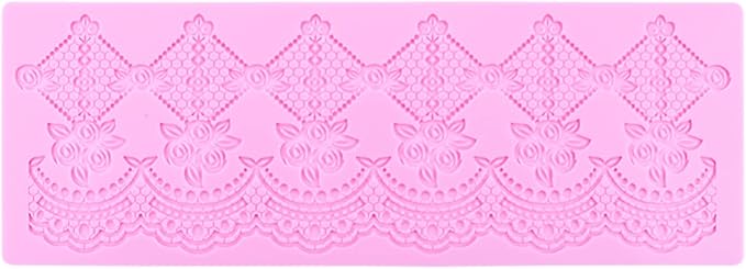 Silicone Lace Mold for Cakes Decorating, Silicone Molds for cake lace Mat Craft Tools, Embossing Lace Fondant Molds