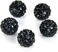 50pcs Adabele Grade A Suncatcher Crystal Rhinestone Pave Loose Beads 10mm Jet Black Polymer Clay Disco Ball Spacers Compatible with Shamballa All Craft Jewelry Making DB10-23
