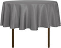 sancua Round Tablecloth - 48 Inch - Water Resistant Spill Proof Washable Polyester Table Cloth Decorative Fabric Table Cover for Dining Tables, Buffet Parties and Camping, Light Grey