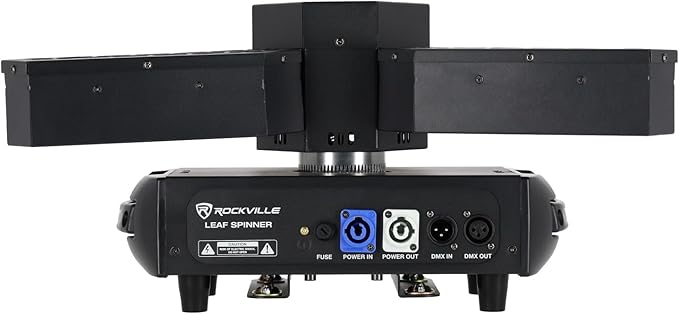 Rockville Leaf Spinner 250W 3-in-1 Rotating DJ Stage Light with Retro Amber RGBW LEDs and 26-Channel DMX Control