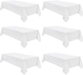 VidaFete Tablecloth 60 * 102inch 6 Pack Rectangle Table Cloth Polyester, Stain Wrinkle Resistant Dining Table Cover for Kitchen Dinning Party Wedding Rectangular Tabletop Buffet Decoration(White)