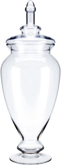 Glass Large Apothecary Jars, Clear Candy Bowl Dishes Holder Elegant Storage Buffet Display, Decorative Wedding Candy Organizer Canisters (Height: 20" Body: 7.5")