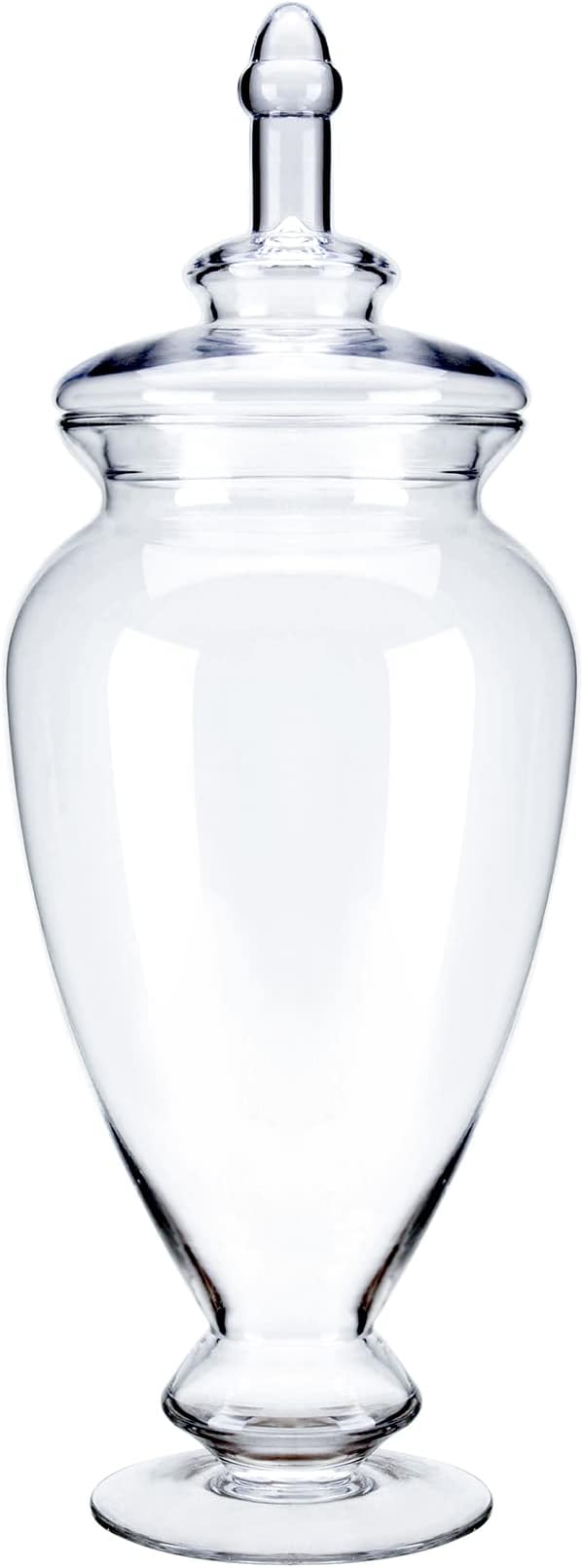 Glass Large Apothecary Jars, Clear Candy Bowl Dishes Holder Elegant Storage Buffet Display, Decorative Wedding Candy Organizer Canisters (Height: 20" Body: 7.5")