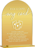 Acrylic Wedding Sign, Bridal Shower Decorations, Pick A Card Sign for Ceremony, Modern Font Table Signs, Gold Mirror Arched Acrylic Tabletop Signs for Wedding Reception and Event Party
