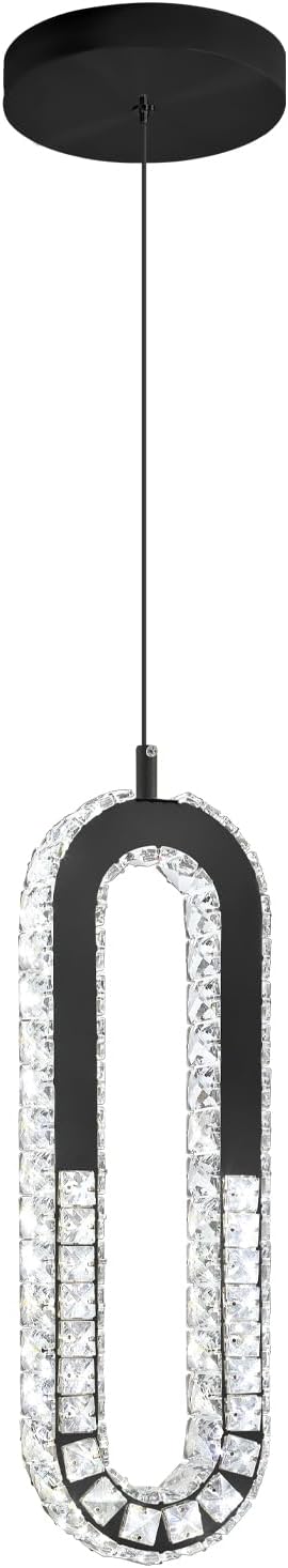 Modern Pendant Lighting 1-Light Chandelier Black Pendant Light Indoor Hanging Light Fixture for Kithchen Island Dinning Room Bedroom
