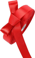 5/8 Inch Red Satin Ribbon 50 Yards Solid Fabric Ribbons for Gift Wrapping, Crafts and DIY Projects, Bows Making, Wedding, Party, Holiday Decor