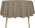 sancua Round Tablecloth - 48 Inch - Water Resistant Spill Proof Washable Polyester Table Cloth Decorative Fabric Table Cover for Dining Tables, Buffet Parties and Camping, Taupe