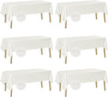 Fokitut 6 Pack Waterproof Rectangle Tablecloth, 60x120 Inch,Stain Resistant and Wrinkle Polyester Table Cloth, Fabric Table Cover for Kitchen Dining, Wedding, Party, Holiday Dinner-Ivory