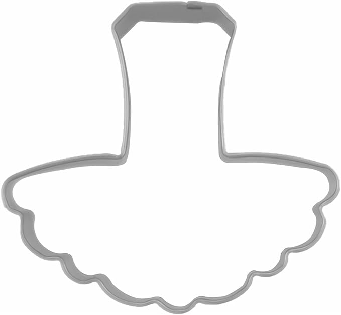 Large Size Dress Shaped Cookie Cutter, Stainless Steel Ballet Dress Wedding Princess Dress Cookie Cutter, 4 Inches