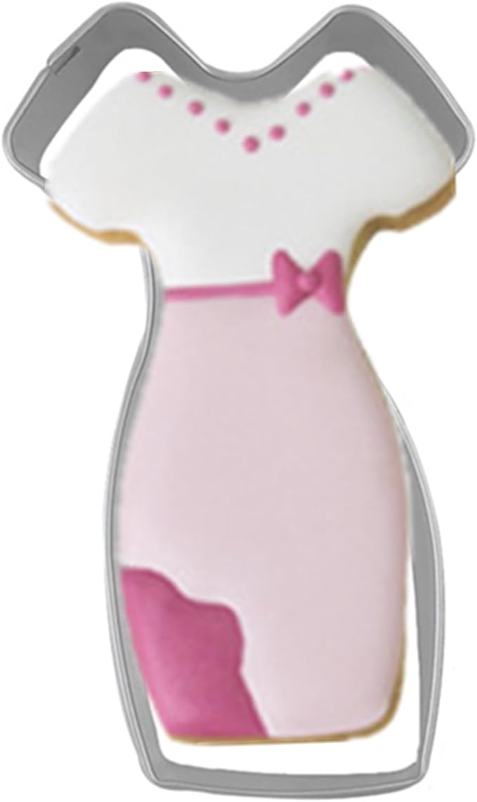 Large Size Dress Shaped Cookie Cutter, Stainless Steel Princess Party Dress Cheongsam Dress Cookie Cutter, 4.6 Inches