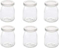 6 Pcs Yogurt Pudding Jars Bottles With Plastic Lids Ideal for Jam, Honey, Wedding Favors, Shower Favors, Baby Foods (7 oz (200ml))
