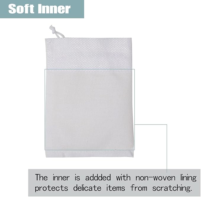 20Pcs Burlap Bags with Drawstring, 3.9 x 5.5 inch White Small Linen Gift Bags Jewelry Pouches Sacks for Christmas, Wedding Favors, Party, DIY Craft