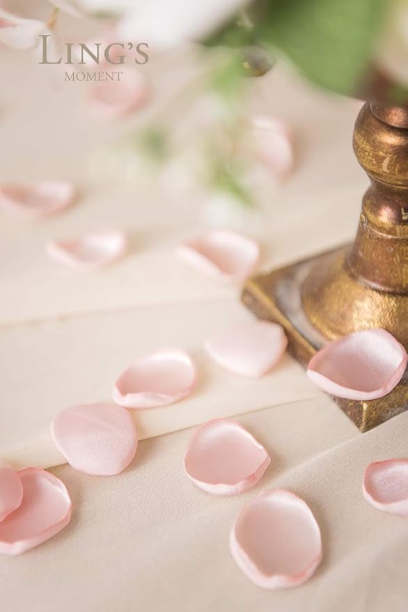 Ling's Moment Rose Petals, Silk Flower Petals for Wedding/Aisle/Flower Girl Baskets/Table Centerpiece Décor,etc.Blush Pink 200pcs