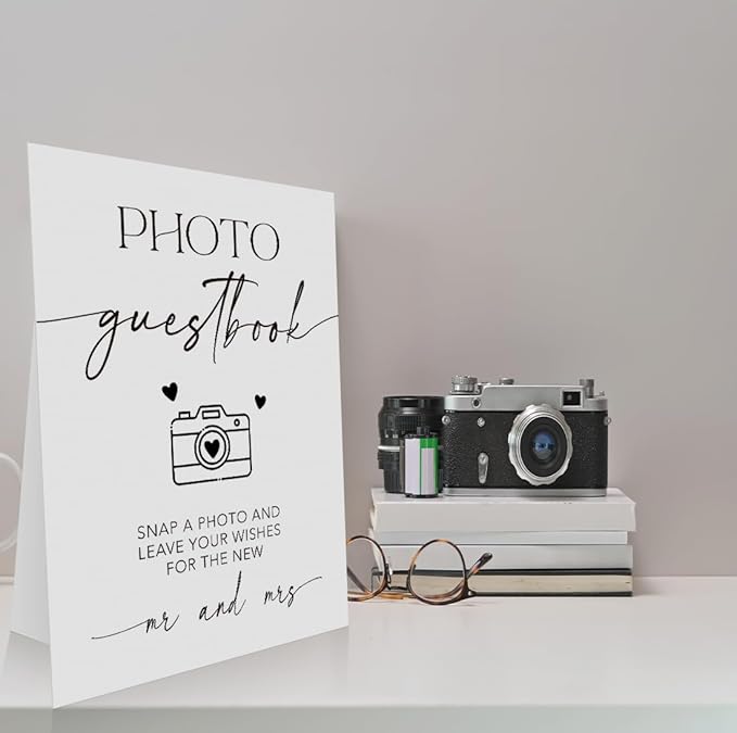 Wedding Photo Guestbook Sign 8 x 11 Inch, Photo Guest Book Sign, Photo Minimalist Wedding Sign, Reception Signage, Snap It Sign, Modern Wedding Sign WDS15