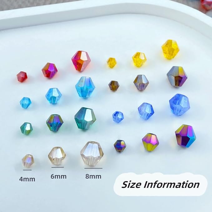250pcs 6mm Bicone Crystal Glass Beads Loose Spacer Beads Faceted Craft Beads for Jewelry Making DIY Necklace Bracelet Earring Wind Chimes Suncatchers Ornamen(Dark Green AB)