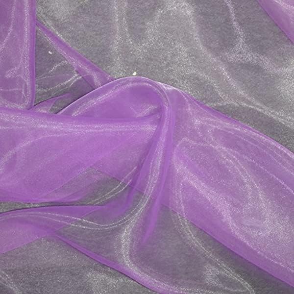 VDS Light Purple Organza Fabric, 100 Yards Continuous, 45” Wide, Wedding Party Decoration Iridescent Crystal Sheer Shiny Organza Tulle Bridal Dress DIY Crafts Costume Sewing Backdrop Arch Cloth
