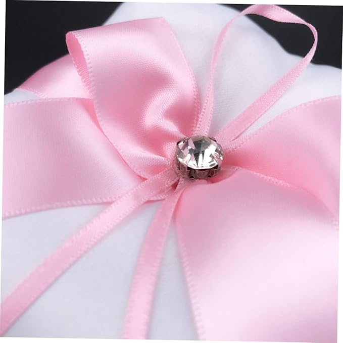 1Pc Elegant Pink Wedding Ring Pillow Cushion Square Ring Holder for Bride Fashion Party Ring Pillow for Wedding Decor