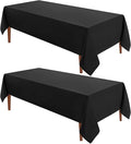 VidaFete Tablecloth 60 * 120inch 2pack Rectangle Table Cloth Polyester, Stain Wrinkle Resistant Dining Table Cover for Kitchen Dinning Party Wedding Rectangular Tabletop Buffet Decoration (Black)