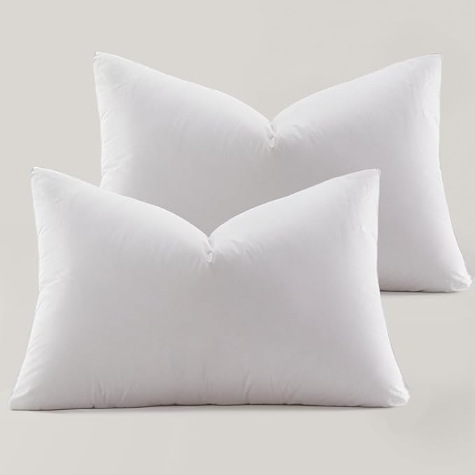 Globon Ultra Soft Down Pillow King Size Set of 2, All Down Filled Bed Pillow for Sleeping, 100% Cotton Shell 500 Thread Count, Soft Hotel Collection Down Feather Pillow 20" x 36"