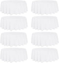 8 Pack Round Tablecloth 70 Inch White Round Table Covers Bulk Washable Polyester Fabric Table Clothes for Wedding Party Reception Banquet Buffet Restaurant (White, 70 Inch)