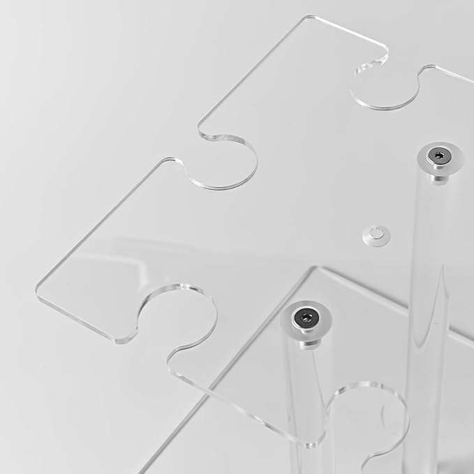 Champagne Tower, Rectangle Acrylic Champagne Display Rack Stand with 12 Slots, 2 Tiers Floating Sight Champagne Flute Holder for Party, Wedding, School, Celebration, 13.3x9.4x15.3 inch