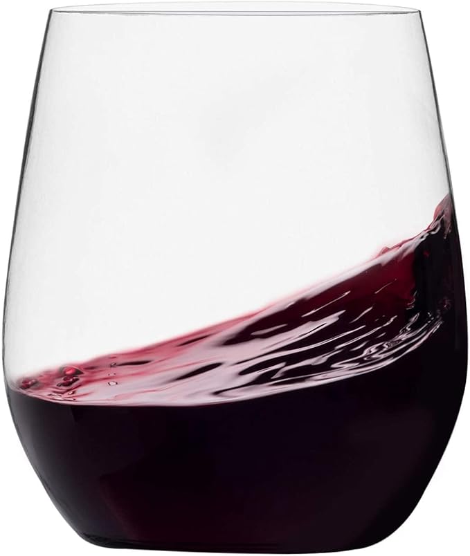 Munfix Plastic Stemless Wine Glasses 48 Pack, Disposable 12 Oz Clear Plastic Wine Cups Shatterproof Recyclable and BPA-Free