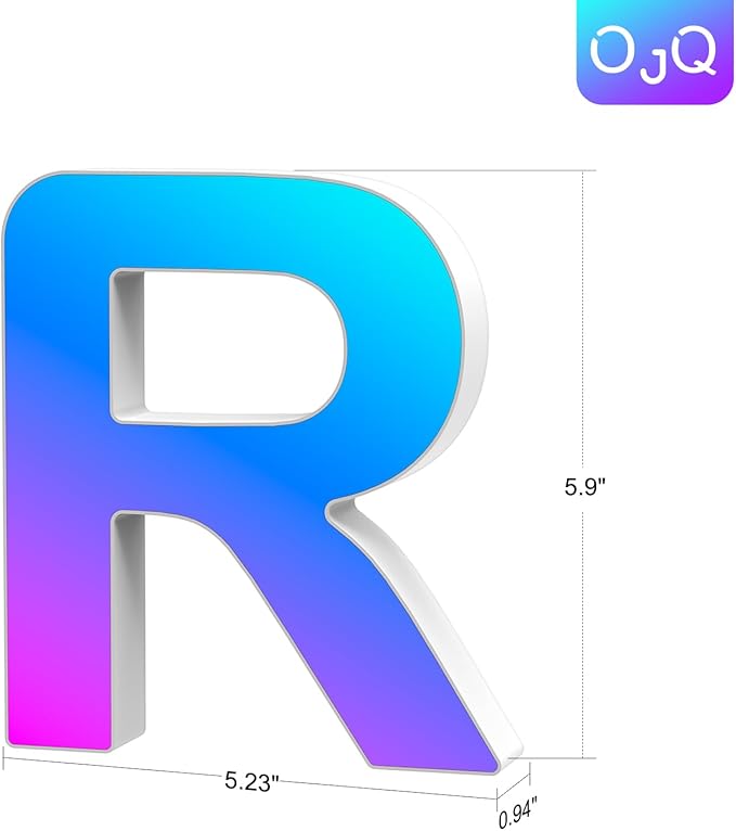 OJQ Light Up Letters LED Letter - Marquee Letters Room Decor Alphabet Letter Music Sync Color Change Colorful - Christmas Birthday Gifts for Girl - Teen Girls Gifts Party Home Wall Decor