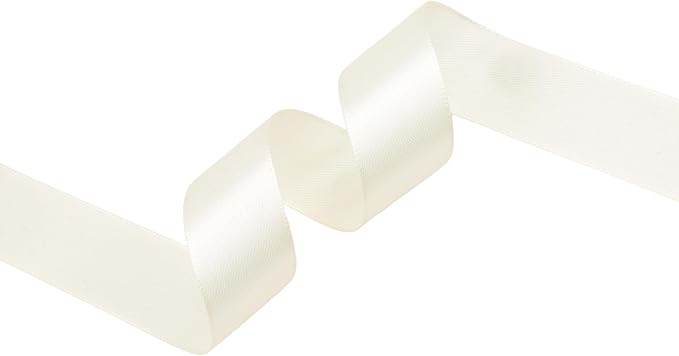 Beige Satin Ribbon 1 inch X Continuous 50 Yards, Single Face Polyester Ribbon Perfect for Gift Wrapping, Flower Bouquet, Wedding Decor, Crafts, Bow Making, Sewing and More