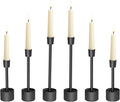 YUMORE Stainless Steel Black Candle Holders Candlestick 6 Packs Tall Taper Pillar Stable Base Stand Holders for Dining Table Wedding Centerpiece Decorations