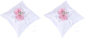 PRETYZOOM 2Pcs Pink Ring Bearer Pillow Set - Satin & Ribbon Decorative Wedding Ring Holder with Flower Design for Ceremony