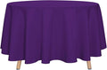 sancua Round Tablecloth - 90 Inch - Water Resistant Spill Proof Washable Polyester Table Cloth Decorative Fabric Table Cover for Dining Tables, Buffet Parties and Camping, Purple