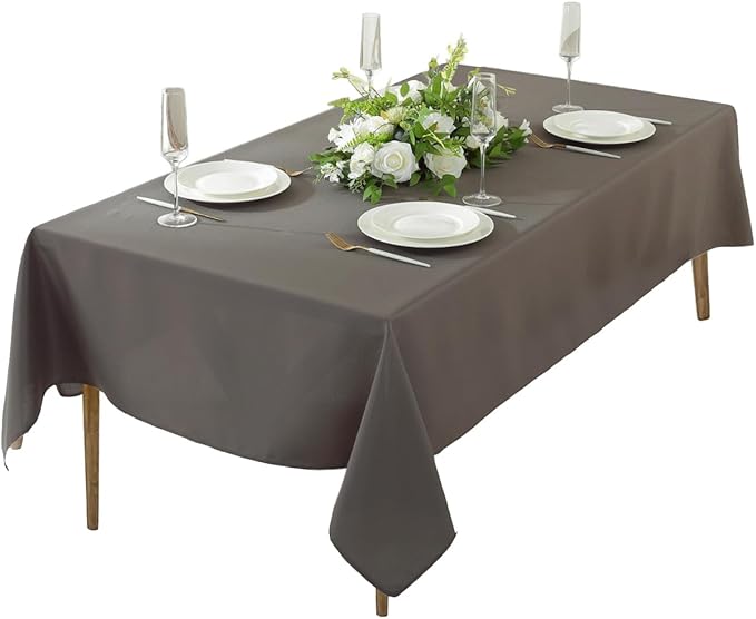 Craft And Party Rectangle Tablecloth, 60 x 126 Inch Charcoal, 8ft Washable Polyester Fabric Tablecloth for Home, Party, Wedding or Restaurant Use