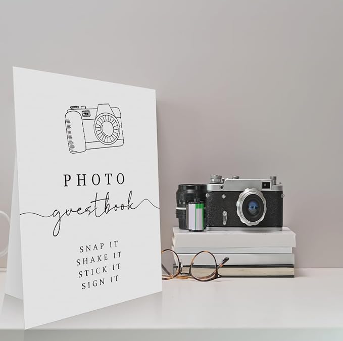 Wedding Photo Guestbook Sign 8 x 11 Inch, Photo Guest Book Sign, Photo Minimalist Wedding Sign, Reception Signage, Snap It Sign, Modern Wedding Sign WDS17