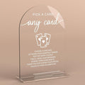 Acrylic Wedding Sign Pick A Card Sign for Wedding Wedding Signs for Ceremony Modern Calligraphy Arch Acrylic Table Top Sign for Wedding Reception and Event Party Table