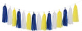 Navy-Blue White-Yellow Party-Decorations Tassel-Garland -15pcs Graduation Wedding Birthday Baby Bridal Shower Tassels Banner Streamers Decor Panduola