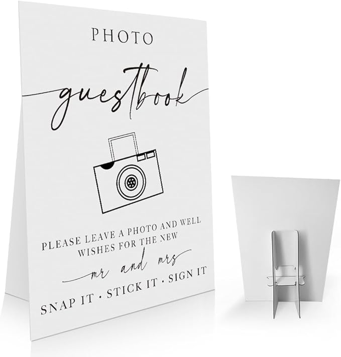 Wedding Photo Guestbook Sign 8 x 11 Inch, Photo Guest Book Sign, Photo Minimalist Wedding Sign, Reception Signage, Snap It Sign, Modern Wedding Sign WDS19