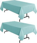 sancua 2 Pack Turquoise Tablecloth 60 x 102 Inch, Rectangle Table Cloth for 6 Feet Tables - Stain and Wrinkle Resistant Washable Polyester Table Cover for Dining Tables, Buffet Parties and Camping