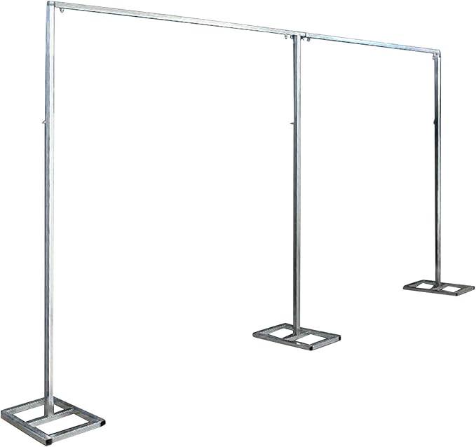 20ftx10ft Backdrop Stand Portable Pipe and Drape Poles Kit for Wedding Parties Curtains Stage Decoration Photography Photo Booth, Metal Curtain Frame Long Background Stand Support System