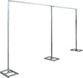 20ftx10ft Backdrop Stand Portable Pipe and Drape Poles Kit for Wedding Parties Curtains Stage Decoration Photography Photo Booth, Metal Curtain Frame Long Background Stand Support System