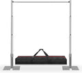 Jiang&Rong 10ft x 10ft Adjustable Backdrop Stand Kit - Heavy Duty Pipe and Drape Stand for Wedding, Birthday Party, Banquet Decorations (Silver)