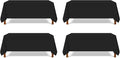 Pomp Black 90" x 156" Poplin Polyester Tablecloth (4 Pack) | Wrinkle + Stain Resistant Easy Care Premium Fabric | Fits 8FT Rectangle Table
