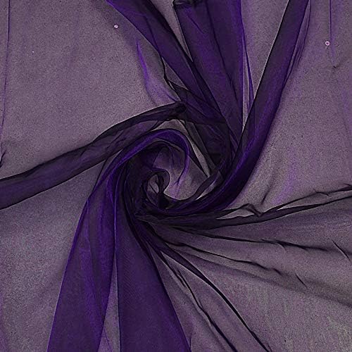 VDS Purple Organza Fabric, 10 Yards Continuous, 45” Wide, Wedding Party Decoration Iridescent Crystal Sheer Shiny Organza Tulle Bridal Dress DIY Crafts Costume Sewing Backdrop Arch Cloth