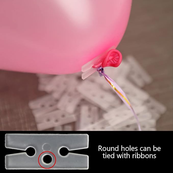 GXXMEI 300PCS Plastic Balloon Clips Ties for Sealing, H Shape Bulk Balloon Ties clips Tool for Wedding Party Christmas Birthday Decoration