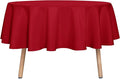 sancua Round Tablecloth - 60 Inch - Water Resistant Spill Proof Washable Polyester Table Cloth Decorative Fabric Table Cover for Dining Tables and Buffet Parties, Christmas Red