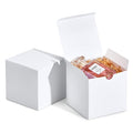 MESHA 4x4x4'' White Gift Boxes 50 PC Bulk Small Gift Box with Lids, Kraft Paper Boxes for Presents, White Bridesmaid Proposal Box for Packaging