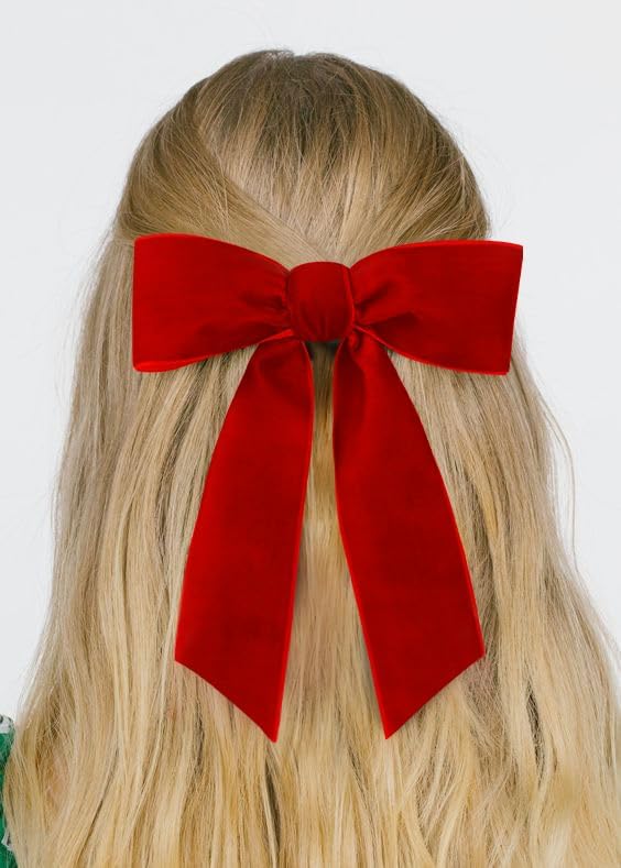 Red Velvet Ribbon 1.5'' 25 Yards for Christmas Tree, Gift Wrapping, Flower Bouquet, Wreath Decorations, Bow Making