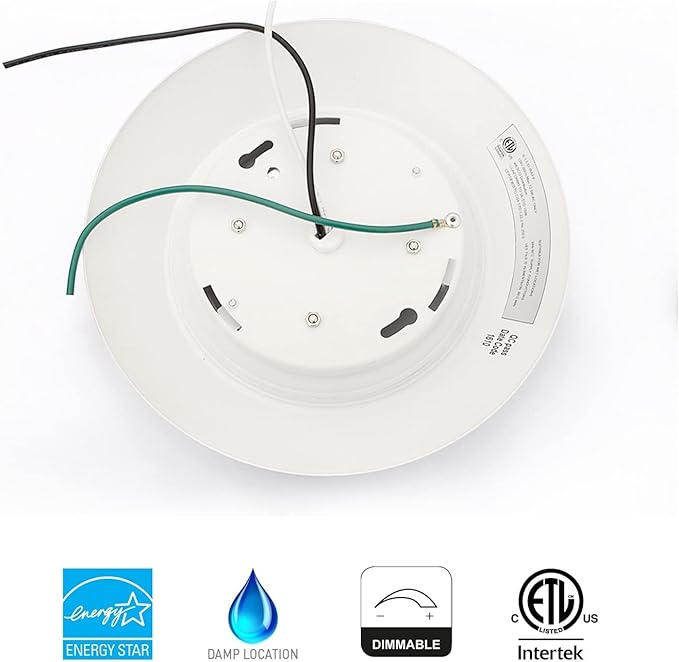 20 Packs 4 Inch LED Low Profile Recessed & Surface Mount Disk Light, Round, 10W, >600 Lumens, 3000K Warm White, CRI80, DOB Design, Dimmable, ETL Listed, White