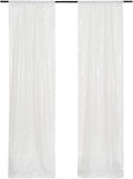 Juya Delight Sequin Backdrop Curtain,2PCS 2FTx8ft Glitter Backdrop Curtain for Party,Birthday,Christmas Wedding Decoration,White