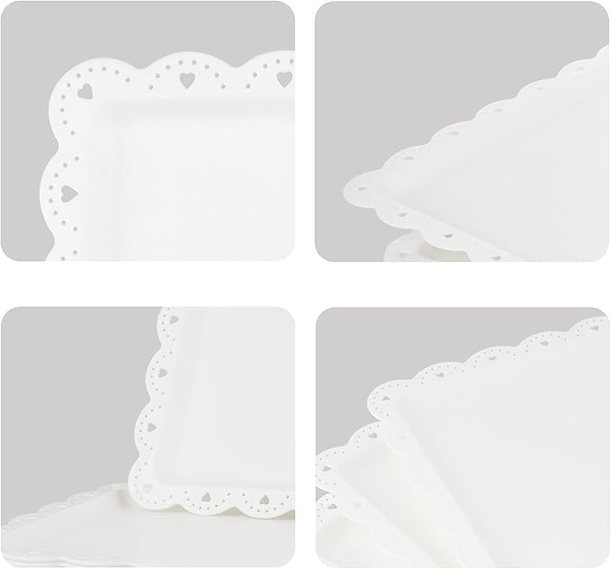 NWK 5 Piece Dessert Table Display Set with 2xLarge 3-Tier Cake Stand/Cupcake Stands, 3X Appetizer Trays Perfect for Wedding Birthday Baby Shower Tea Party